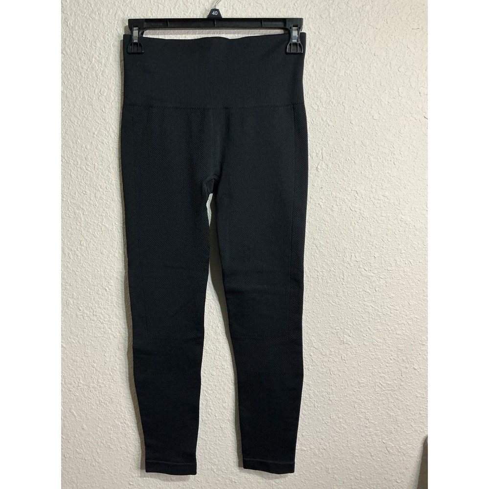 Spanx Look At Me Now Seamless Leggings Black High Waist Womens Med Athleisue